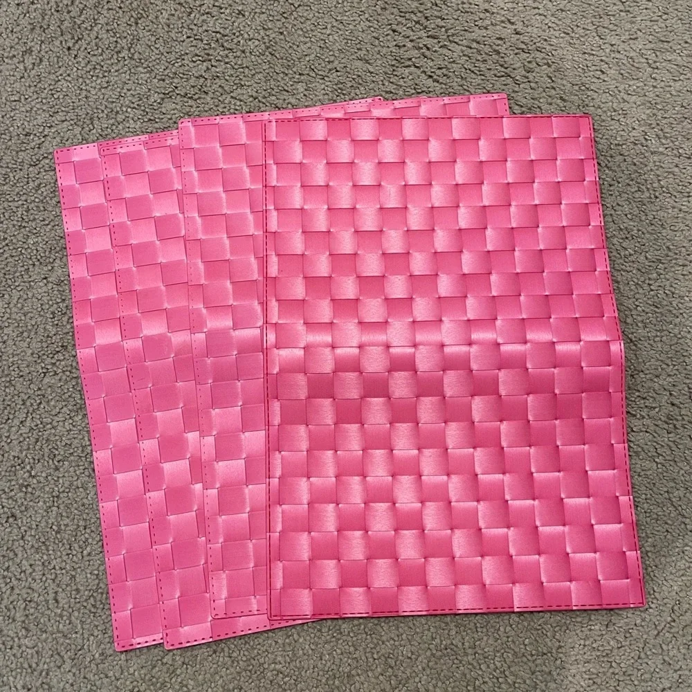 Pink Woven Rectangular Placemat set of 4